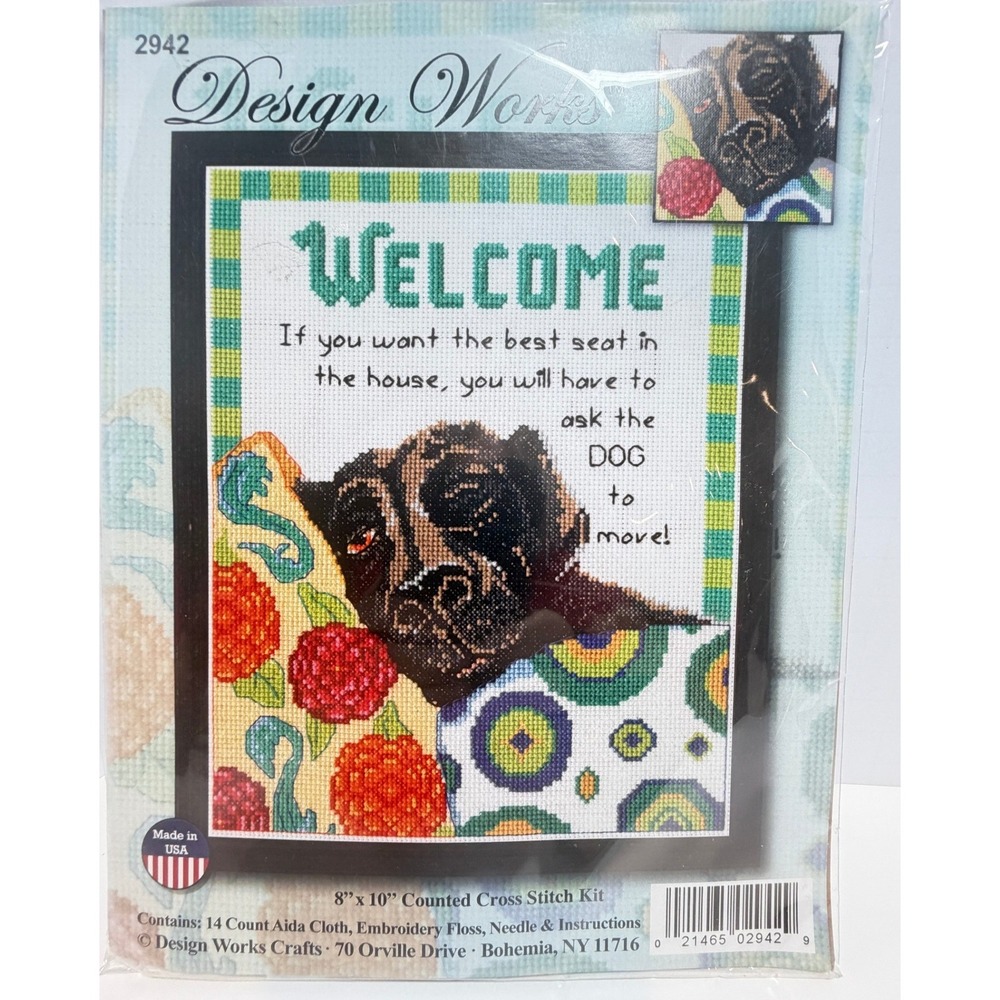 Design Works Best Seat Welcome Dog Cross Stitch Kit 2942 New Sealed